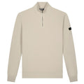 Malelions Knit Quarter Zip Sweater Taupe