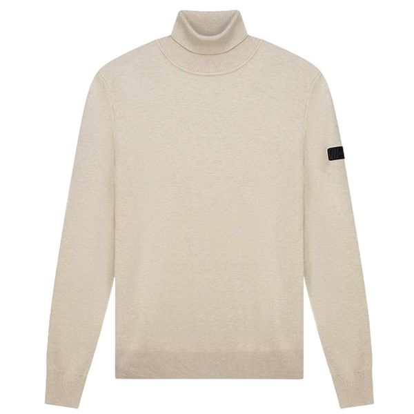 Malelions Knit Turtleneck Sweater Beige