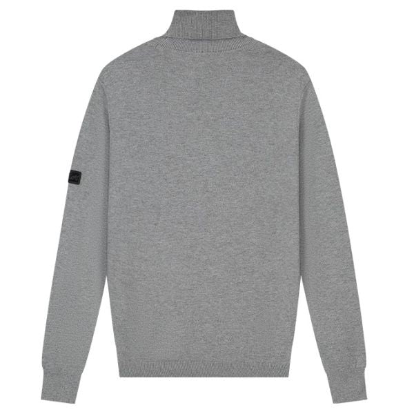 Malelions Knit Turtleneck Sweater Grijs