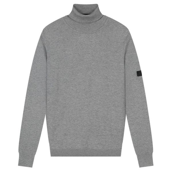 Malelions Knit Turtleneck Sweater Grijs
