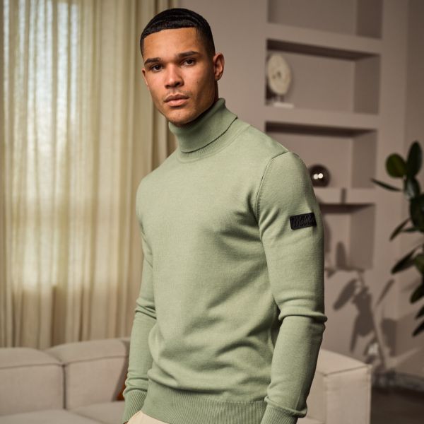 Malelions Knit Turtleneck Sweater Licht Groen
