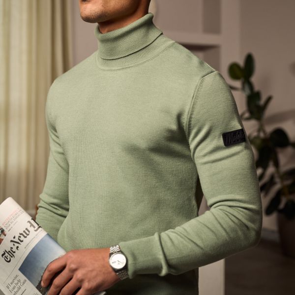 Malelions Knit Turtleneck Sweater Licht Groen