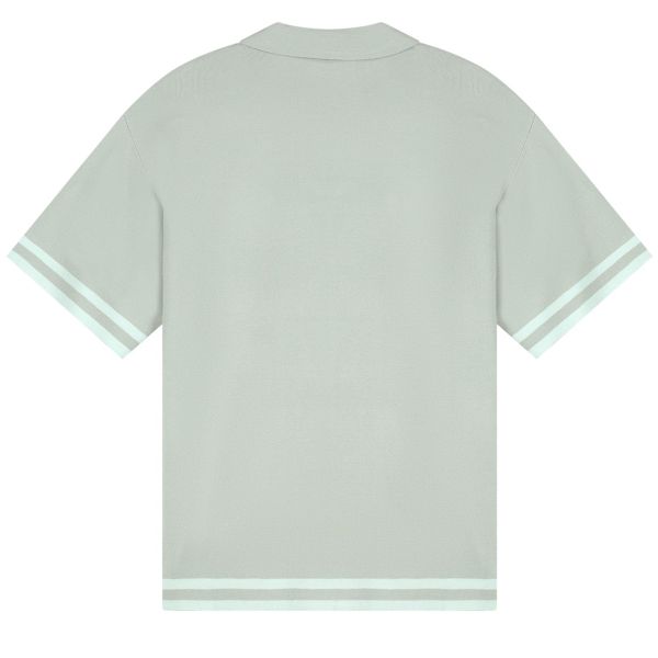 Malelions Knitted Camp Collar Overhemd Licht Groen