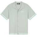 Malelions Knitted Camp Collar Overhemd Licht Groen