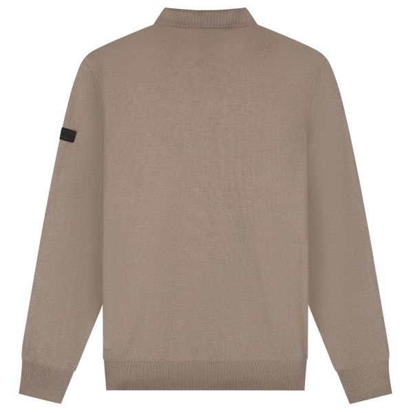 Malelions Knitted Longsleeve Polo Bruin