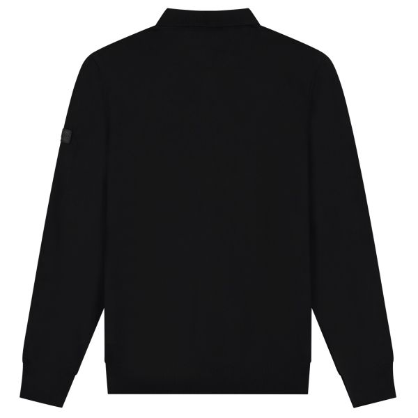 Malelions Knitted Longsleeve Polo Zwart