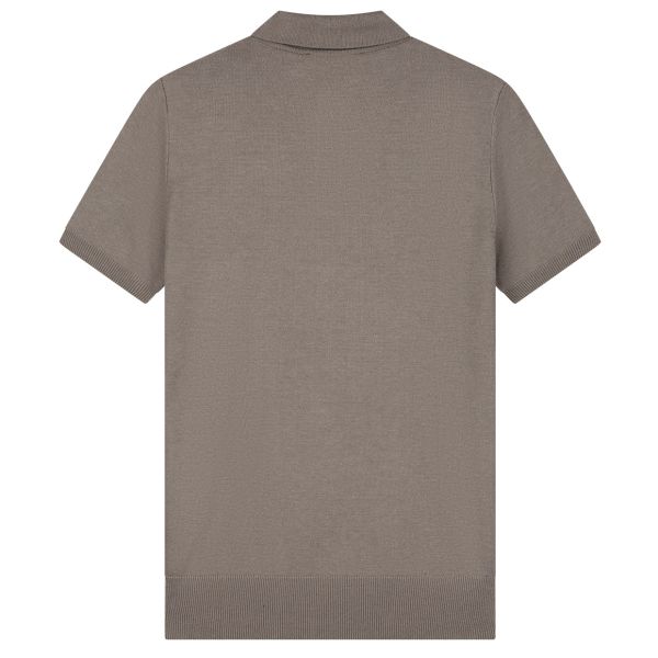 Malelions Knitted Patch Polo Bruin