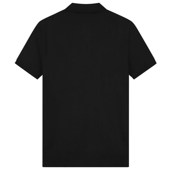 Malelions Knitted Patch Polo Zwart