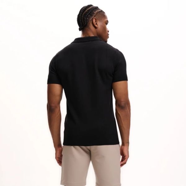 Malelions Knitted Patch Polo Zwart