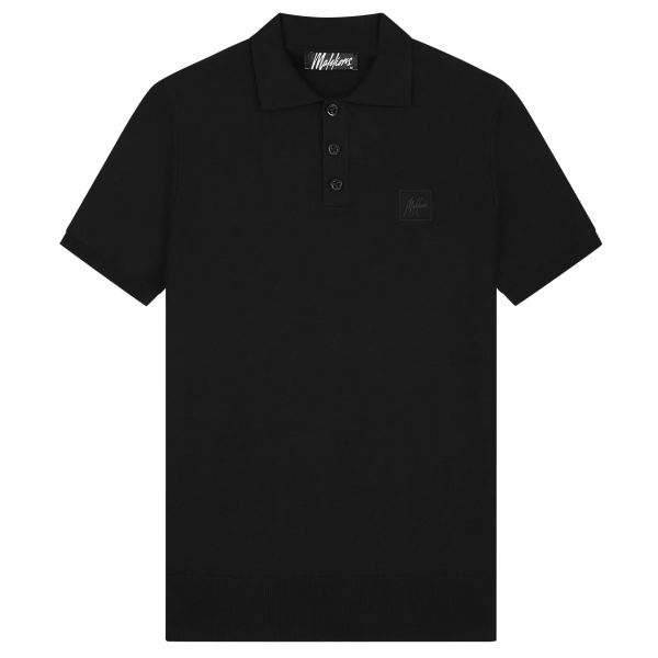 Malelions Knitted Patch Polo Zwart