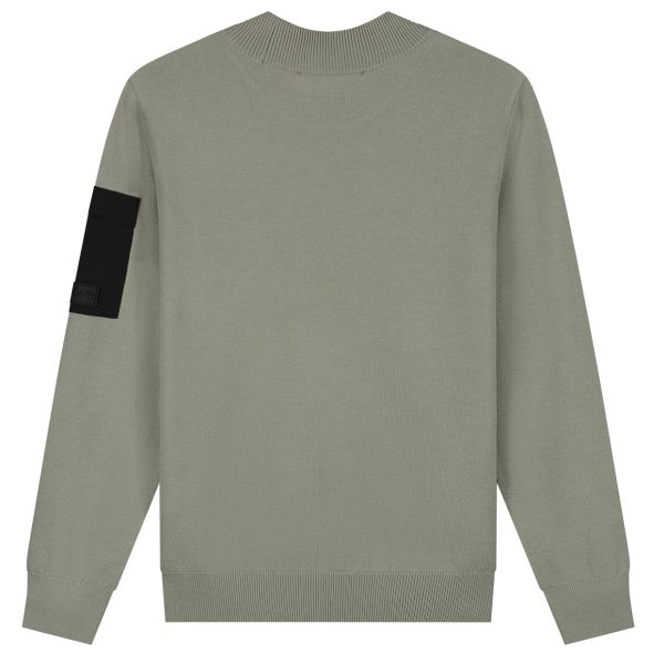 Malelions Knitted Pocket Sweater Licht Groen