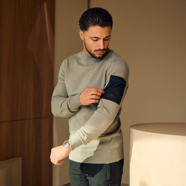 Malelions Knitted Pocket Sweater Licht Groen