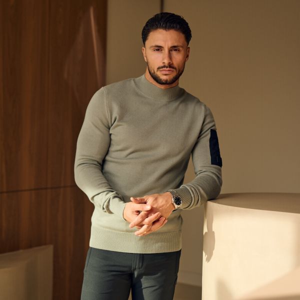 Malelions Knitted Pocket Sweater Licht Groen
