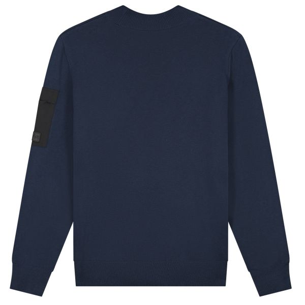 Malelions Knitted Pocket Sweater Navy