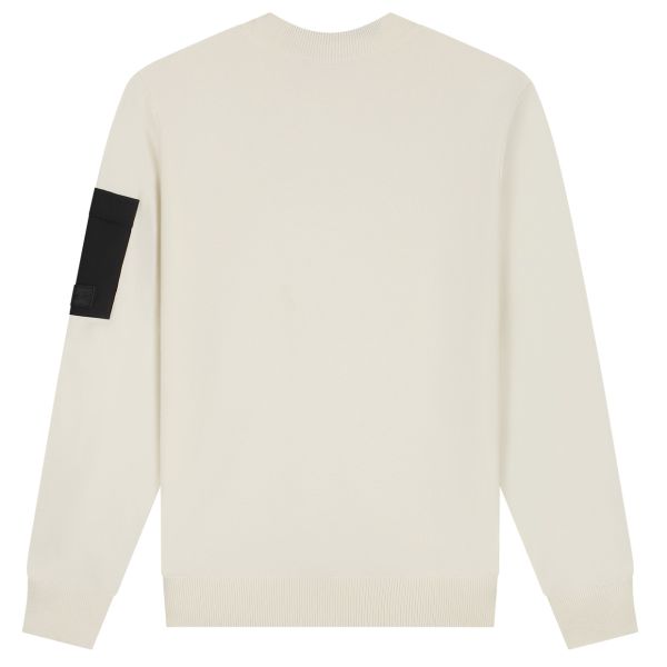 Malelions Knitted Pocket Sweater Off White
