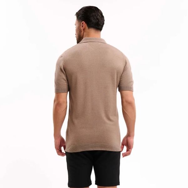 Malelions Knitted Polo Beige