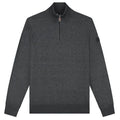 Malelions Knitted Quarter Zip Sweater Antraciet