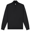 Malelions Knitted Quarter Zip Sweater Zwart