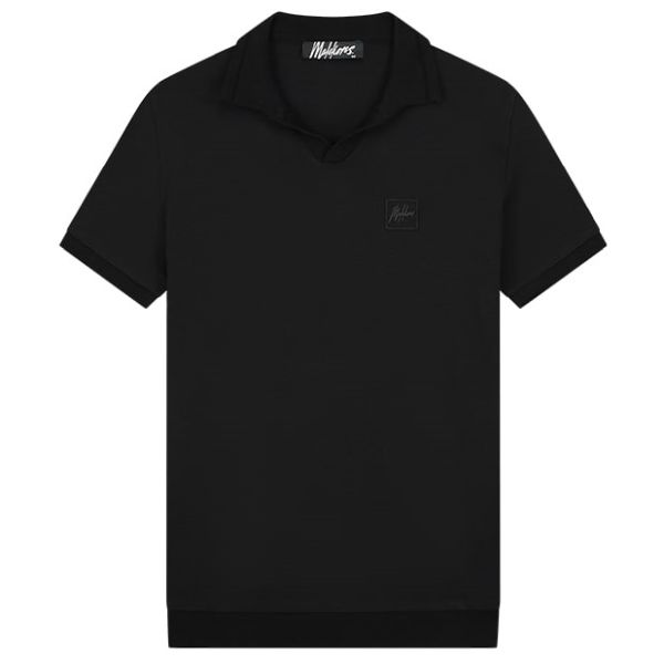 Malelions Knitted Signature Patch Polo Zwart