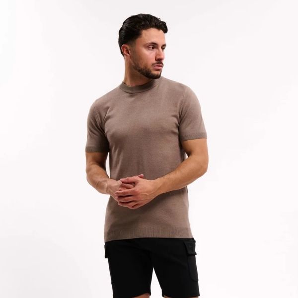 Malelions Knitted T-shirt Beige