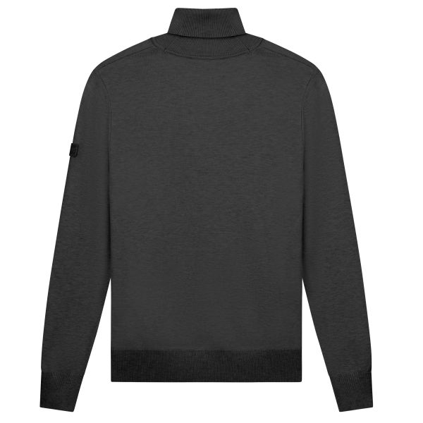 Malelions Knitted Turtleneck Sweater Antraciet