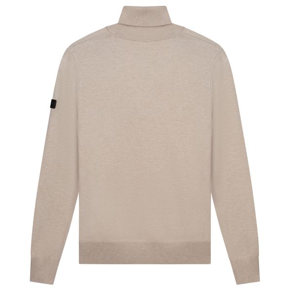 Malelions Knitted Turtleneck Sweater Beige