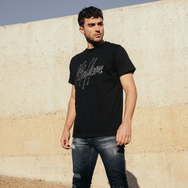 Malelions Line T-shirt Zwart