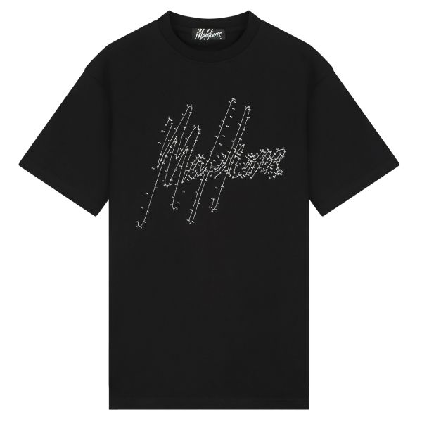 Malelions Line T-shirt Zwart