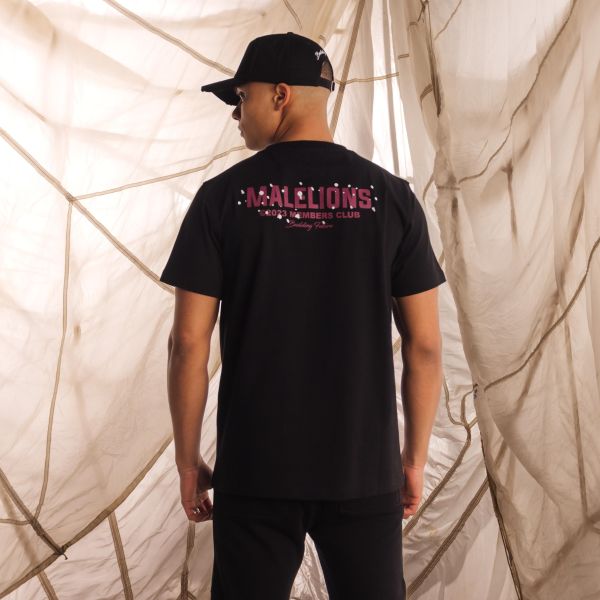malelions members club t-shirt zwart