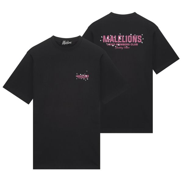 malelions members club t-shirt zwart