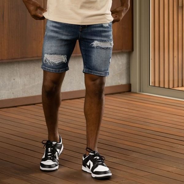 malelions men biker denim donker blauw