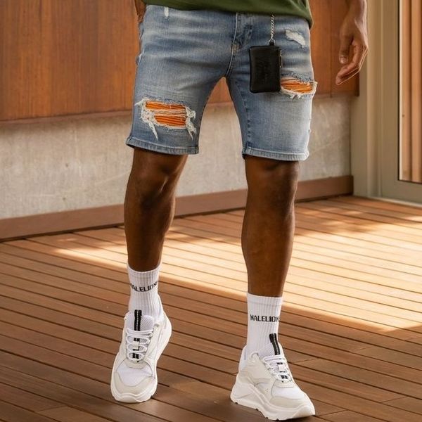 malelions men biker denim licht blauw