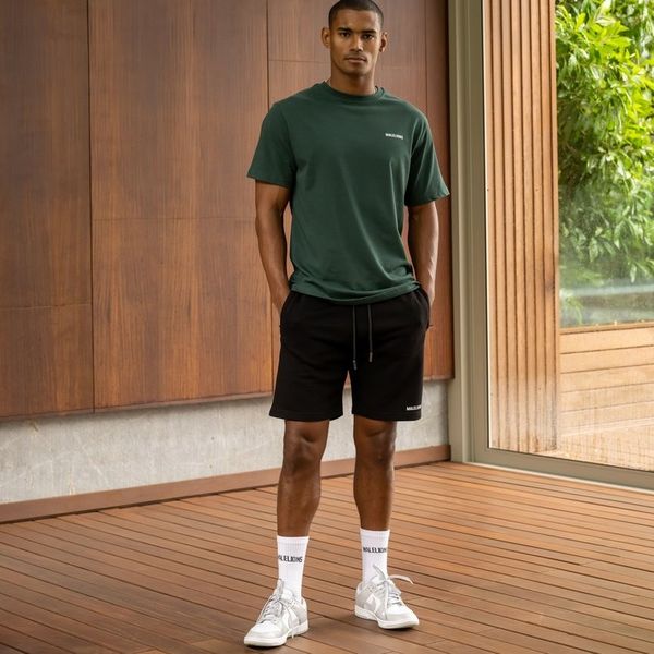 malelions men logo korte broek 2.0 zwart