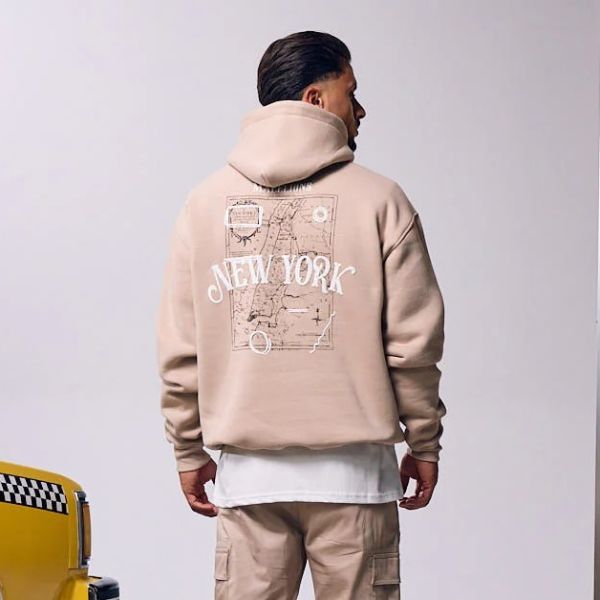 Malelions New York Hoodie Beige