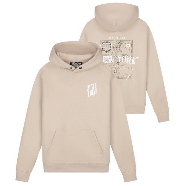 Malelions New York Hoodie Beige