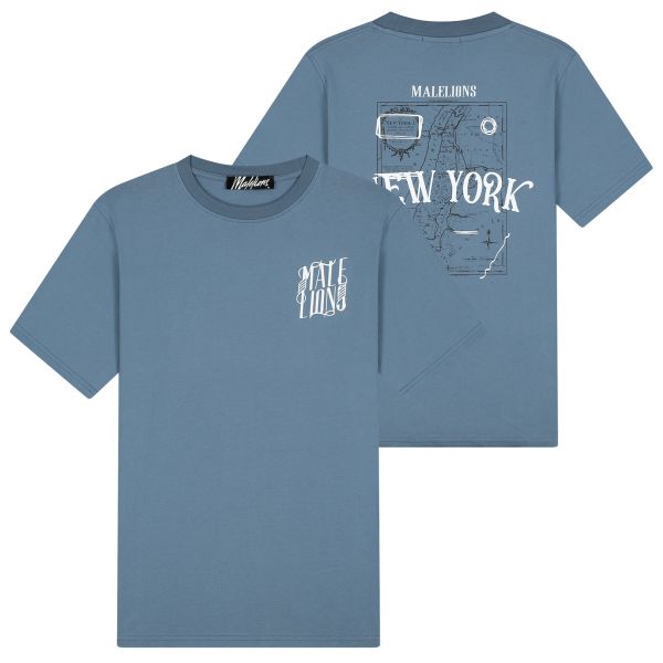Malelions New York T-shirt Blauw
