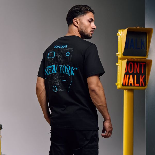 Malelions New York T-shirt Zwart