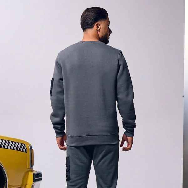 Malelions Nylon Pocket Sweater Grijs