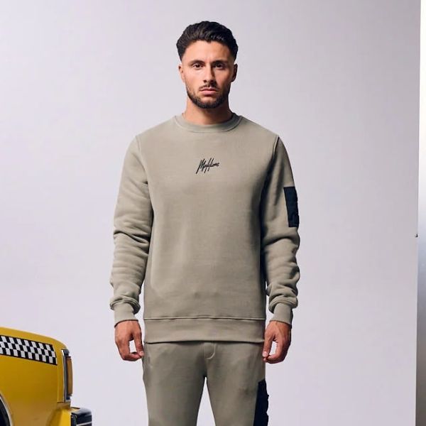 Malelions Nylon Pocket Sweater Licht Groen