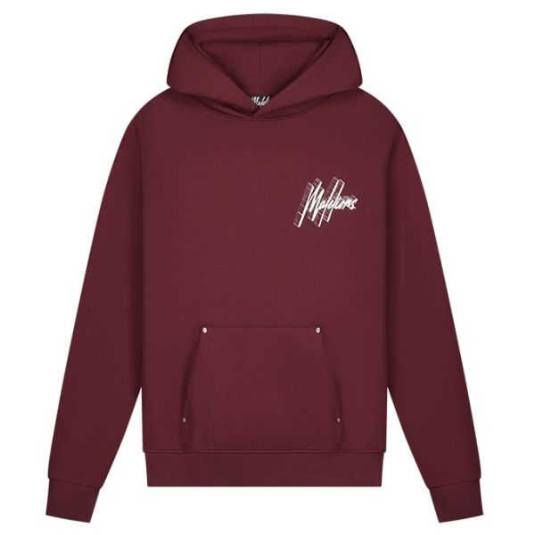 Malelions Oversized 3D Graphic Hoodie Bordeaux