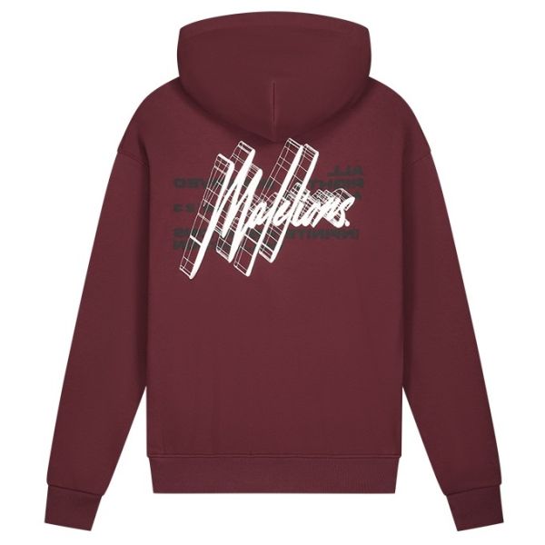 Malelions Oversized 3D Graphic Hoodie Bordeaux