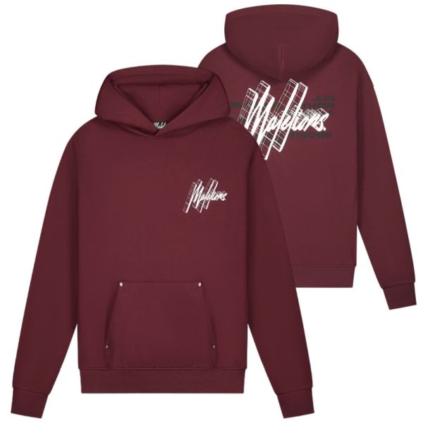 Malelions Oversized 3D Graphic Hoodie Bordeaux