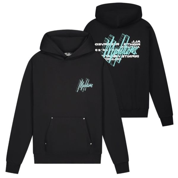 Malelions Oversized 3D Graphic Hoodie Zwart