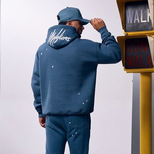 Malelions Oversized Painter Hoodie Blauw