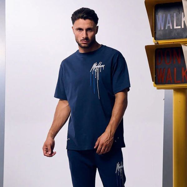 Malelions Oversized Painter T-shirt Navy
