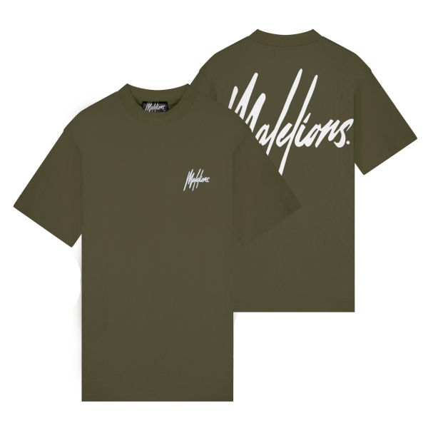 Malelions Oversized Signature T-shirt Donker Groen