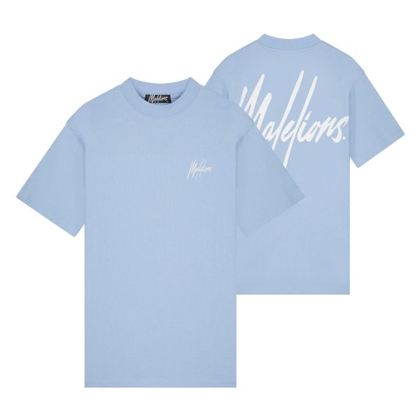 Malelions Oversized Signature T-shirt Licht Blauw