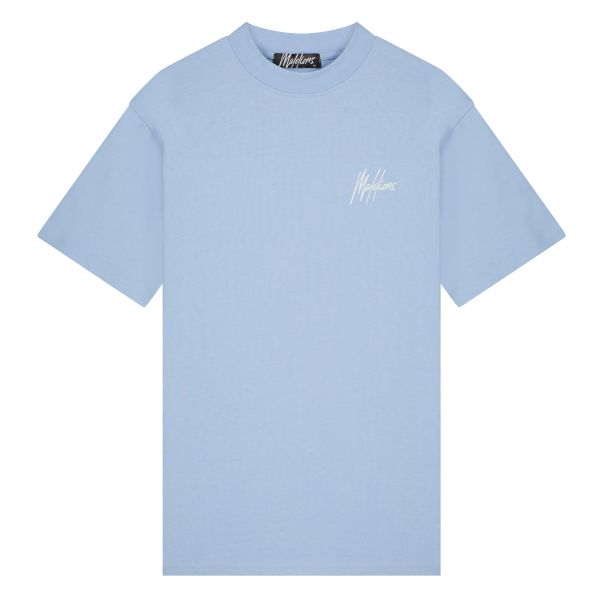 Malelions Oversized Signature T-shirt Licht Blauw