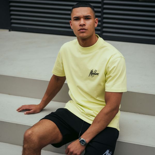 Malelions Oversized Signature T-shirt Licht Groen