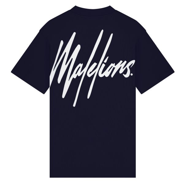 Malelions Oversized Signature T-shirt Navy